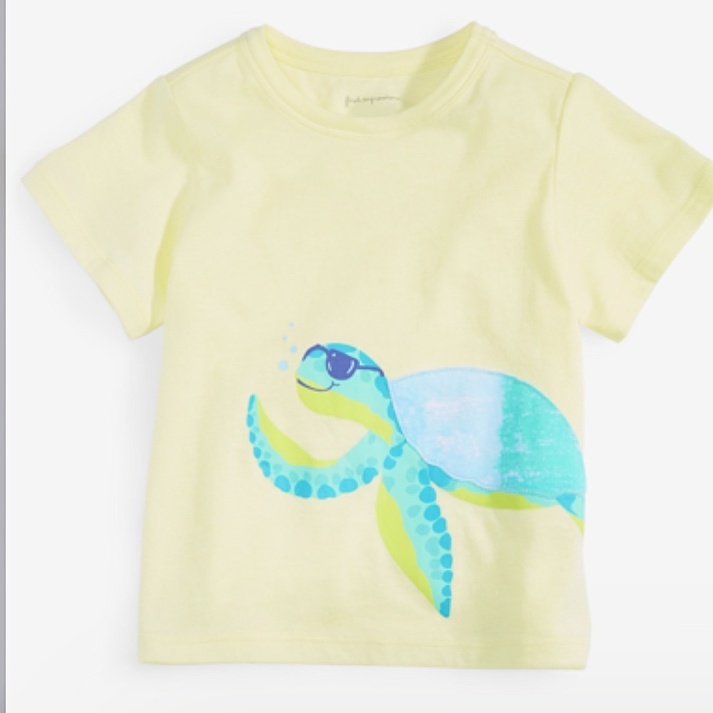 Yellow Kids Shirt with Turtle Design - Picture 1 of 4